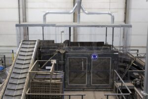 Shielding with extractor hoods above the potato processing line after installation of the PGF solution.